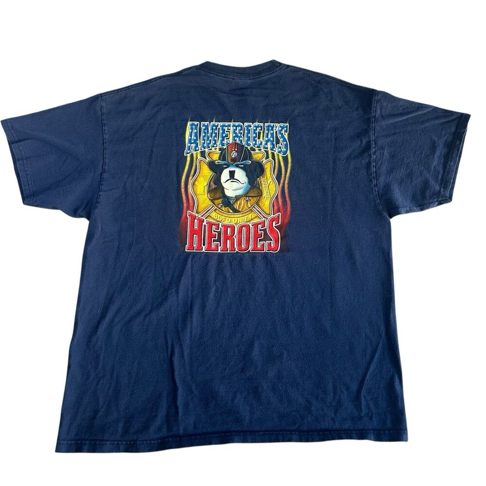 Vtg Big Dogs Santa Barbara Graphic Shirt Men’s XL Americas Hero Fire Back Hit - Picture 5 of 12